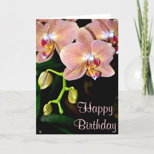 Carte de voeux pour anniversaire d'orchidées de pa