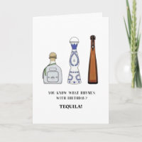 Carte de vœux pour anniversaire et tequila