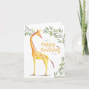 Carte de voeux pour anniversaire Giraffe