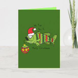 Carte de vœux pour basses de Noël - Poisson d'un j