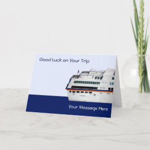Carte de voeux pour bateau de croisière blanc Deck