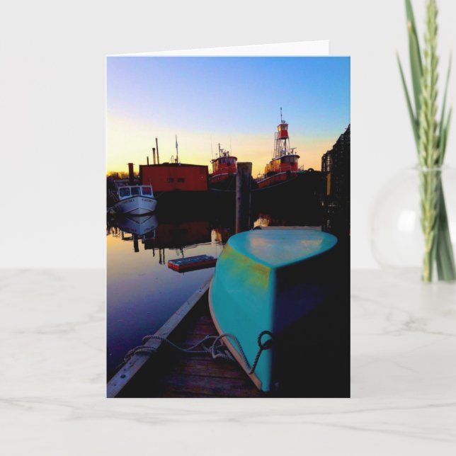 carte de voeux pour bateaux lumineux (Devant)