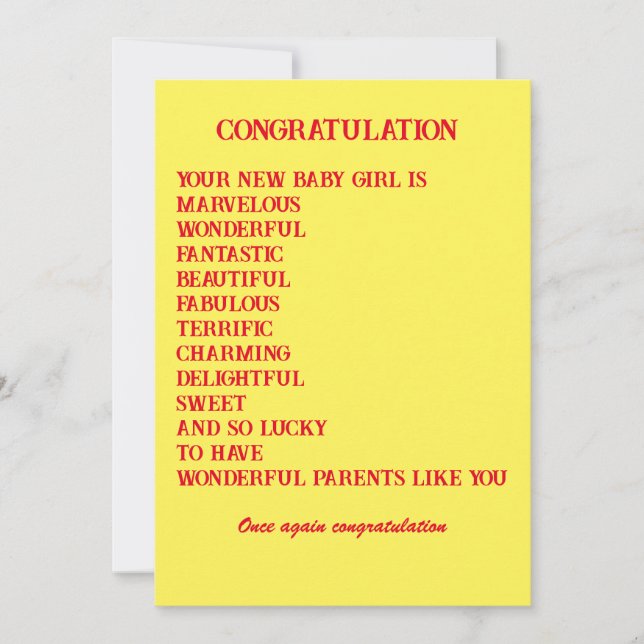 Carte de voeux pour bébé (Devant)