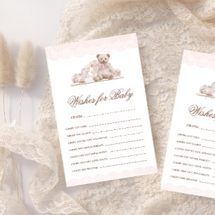 Carte de vœux pour bébé avec un ours en peluche