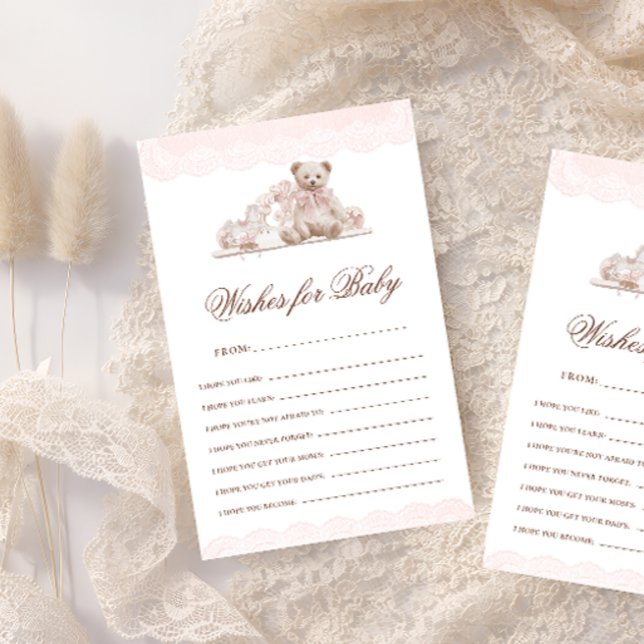 Carte de vœux pour bébé avec un ours en peluche (Créateur téléchargé)