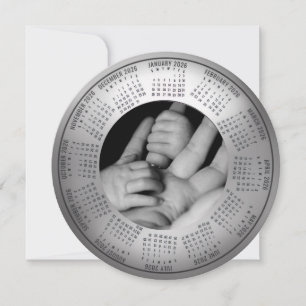 Carte de vœux pour bébé célébrant le calendrier de