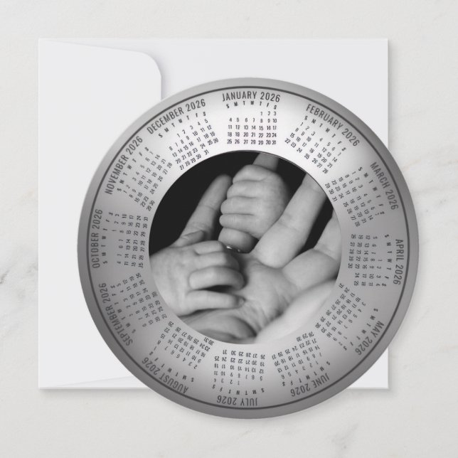 Carte de vœux pour bébé célébrant le calendrier de (Devant)