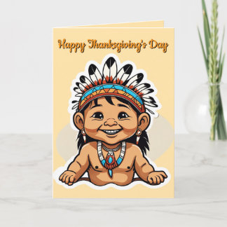 Carte de voeux pour bébé indien Thanksgiving