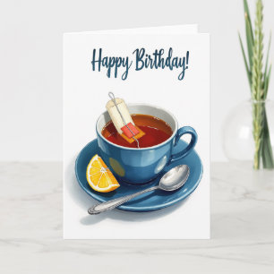 Carte de vœux pour boisson d'anniversaire cosy