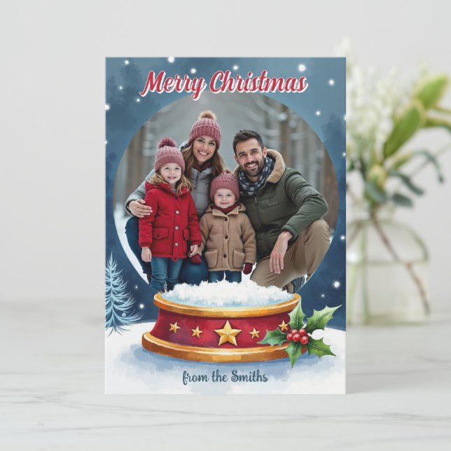 Carte de vœux pour boule à neige de Noël (Debout devant)