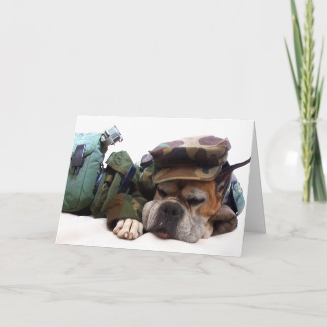 Carte de voeux pour boxeur militaire (Devant)