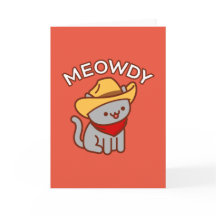 Carte de voeux pour chat amusant : MEOWDY