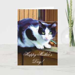 Carte de voeux pour chat de la fête des mères heur