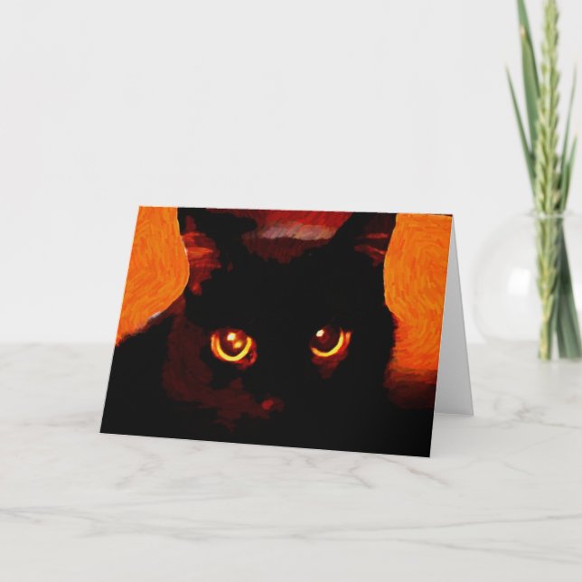 Carte de voeux pour chat noir (Devant)