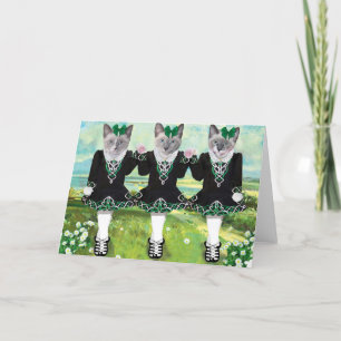 Carte de vœux pour chatons de danse irlandaise
