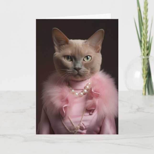 Carte de voeux pour chats d'anniversaire intempore (Devant)