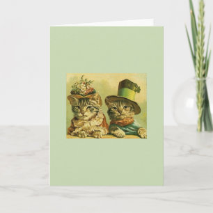 Carte de voeux pour chats d'anniversaire vintage