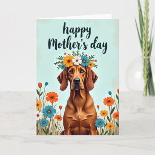 Carte de vœux pour chien à couronne florale