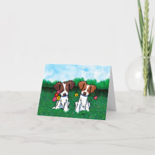 Carte de vœux pour chien Brittany KiniArt