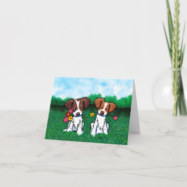 Carte de vœux pour chien Brittany KiniArt (Devant)