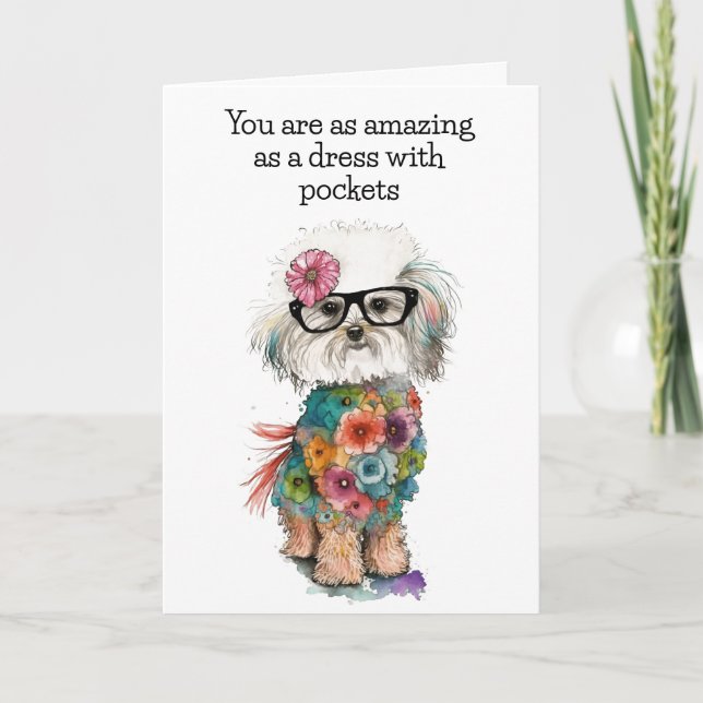 Carte de voeux pour chien, carte d'encouragement (Devant)