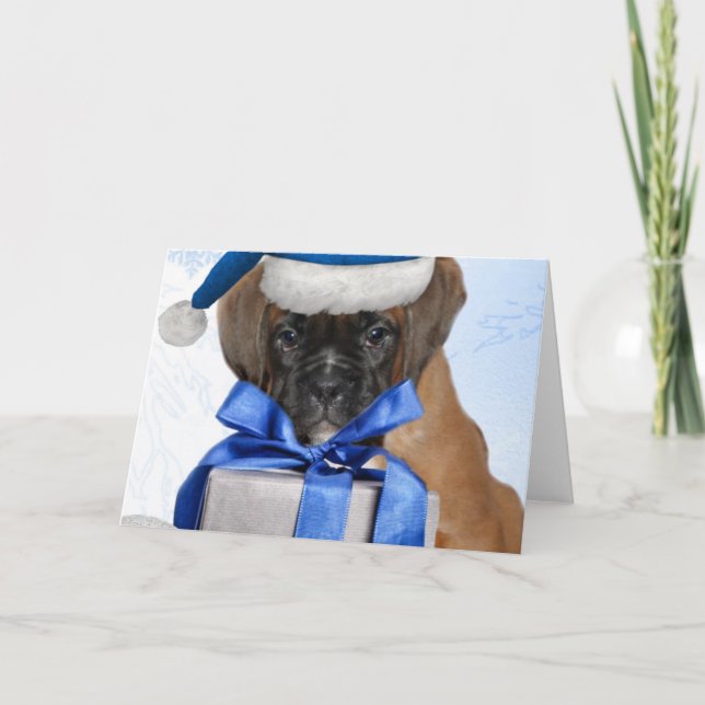 Carte de voeux pour chien de boîte de Noël (Devant)