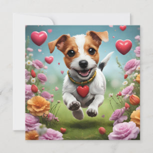 Carte de voeux pour chien de la Saint-Valentin