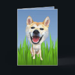 Carte de voeux pour chien de Shiba Inu<br><div class="desc">Je suis un grand amoureux des animaux et je défends pour eux et la création d'art/de dessins animés est ma passion. Si vous souhaitez que VOTRE chien dessiné de cette manière de dessin animé mette sur les produits Zazzle de votre choix, s'il vous plaît envoyez-moi un message via Zazzle, ou...</div>