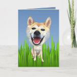 Carte de voeux pour chien de Shiba Inu<br><div class="desc">Je suis un grand amoureux des animaux et je défends pour eux et la création d'art/de dessins animés est ma passion. Si vous souhaitez que VOTRE chien dessiné de cette manière de dessin animé mette sur les produits Zazzle de votre choix, s'il vous plaît envoyez-moi un message via Zazzle, ou...</div>