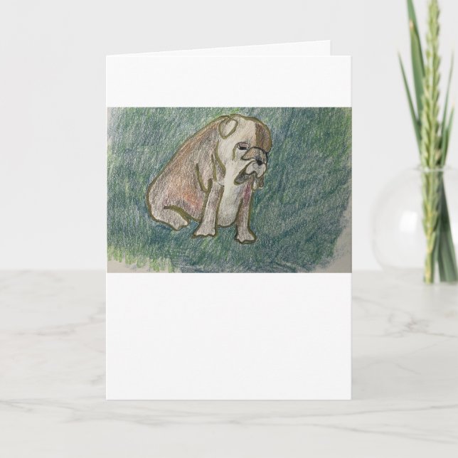 Carte de vœux pour chien SBulldog (Devant)