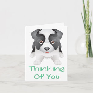 Carte de vœux pour chiot Border Collie 'Pensée pou