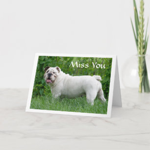 Carte de vœux pour chiot bouledogue anglais qui vo