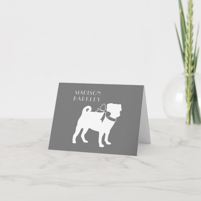 Carte de vœux pour chiot carlin (Devant)