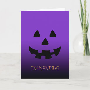 carte de voeux pour citrouille Halloween violet
