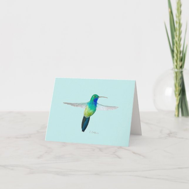 Carte de voeux pour colibri à bec large (Devant)