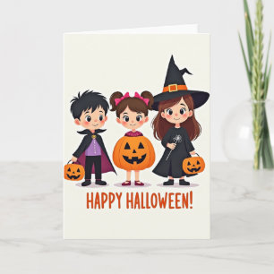 Carte de vœux pour costumes d'Halloween