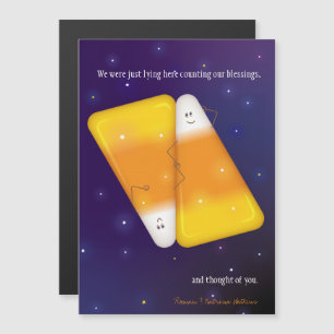 Carte de vœux pour couple en bonbons de maïs