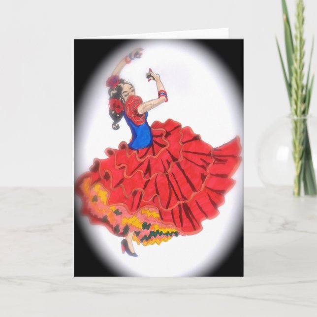 Carte de voeux pour danseur de flamenco (Devant)