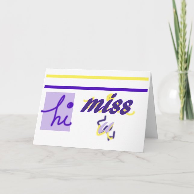 carte de voeux pour dire tu me manques (Devant)