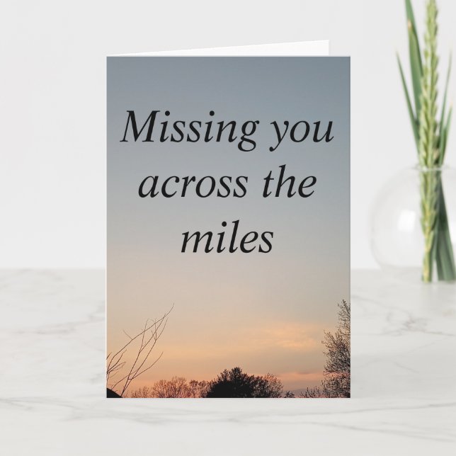 Carte de vœux pour dire tu me manques à travers le (Devant)