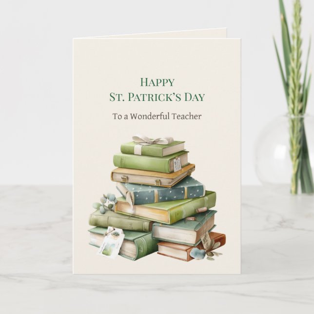 Carte de vœux pour enseignant de la Saint-Patrick (Devant)