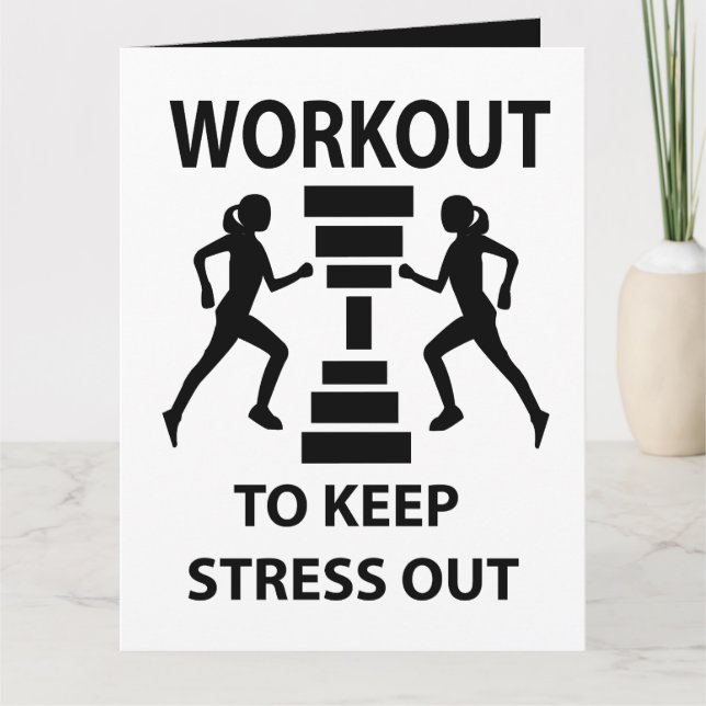 Carte de vœux pour exercice de fitness (Devant)