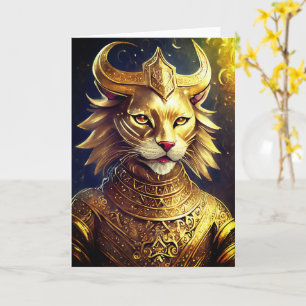 Carte de vœux pour félins fantastiques toutes occa