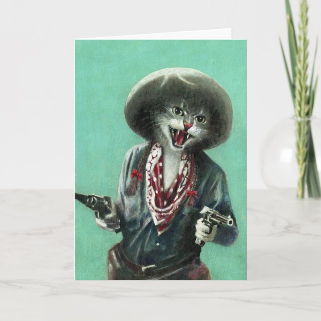 Carte de voeux pour fille-chaton vintage (Devant)