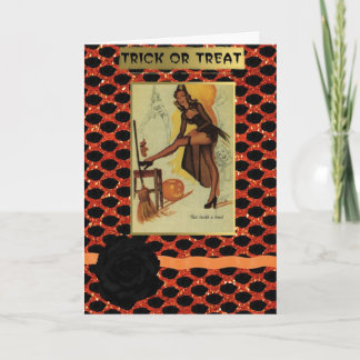 carte de voeux pour fille halloween pin up