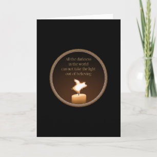 carte de voeux pour flamme de chandelle de cochon