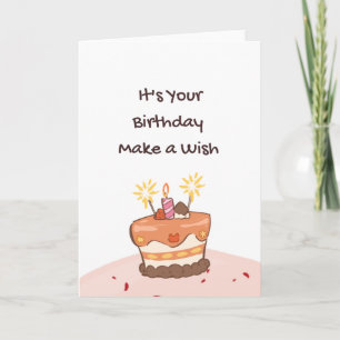 Carte de vœux pour gâteau d'anniversaire mignon