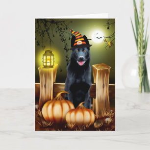 Carte de voeux pour Halloween berger en allemand n