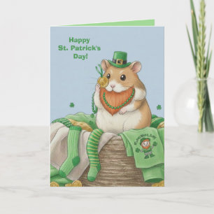 Carte de vœux pour hamster de la Saint-Patrick