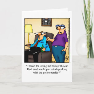 Carte de voeux pour Humour de Fêtes des pères amus